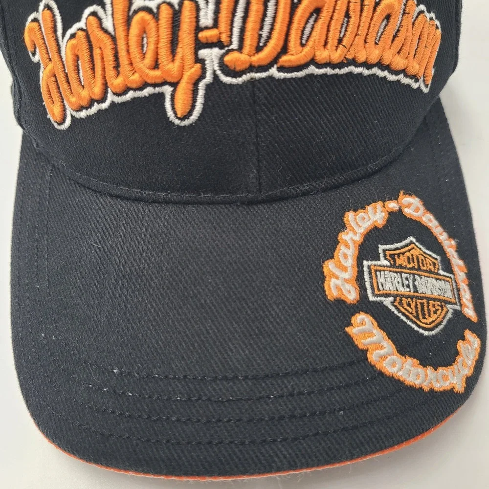 Harley-Davidson Hat Adjustable (Fits Small) Black Orange Motorcycles‎ Biker Men